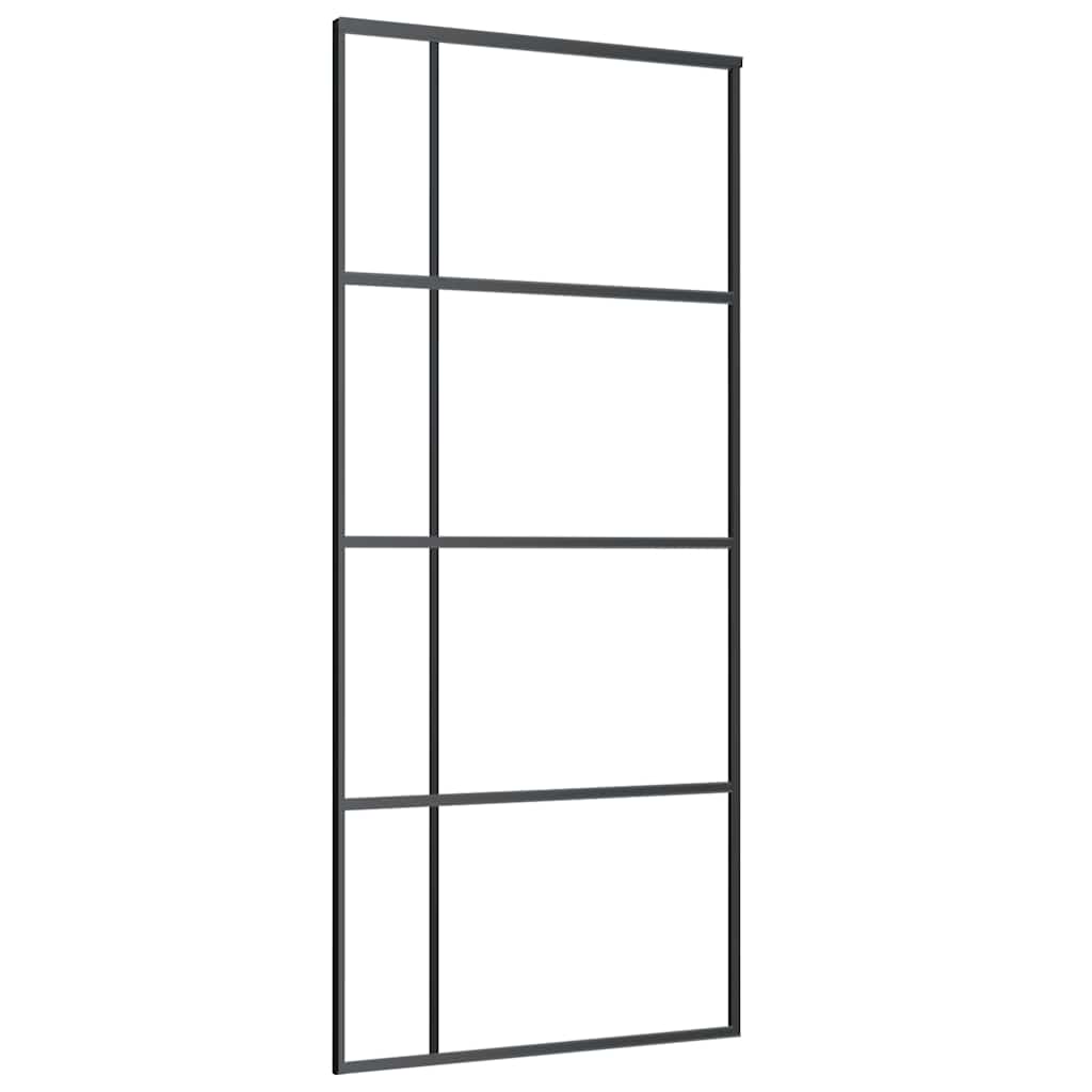 Klizna vrata s priborom 90 x 205 cm od ESG stakla i aluminija