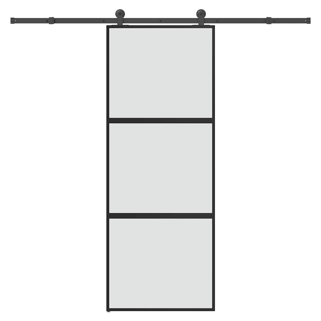 Klizna vrata s priborom 76 x 205 cm kaljeno staklo i aluminij