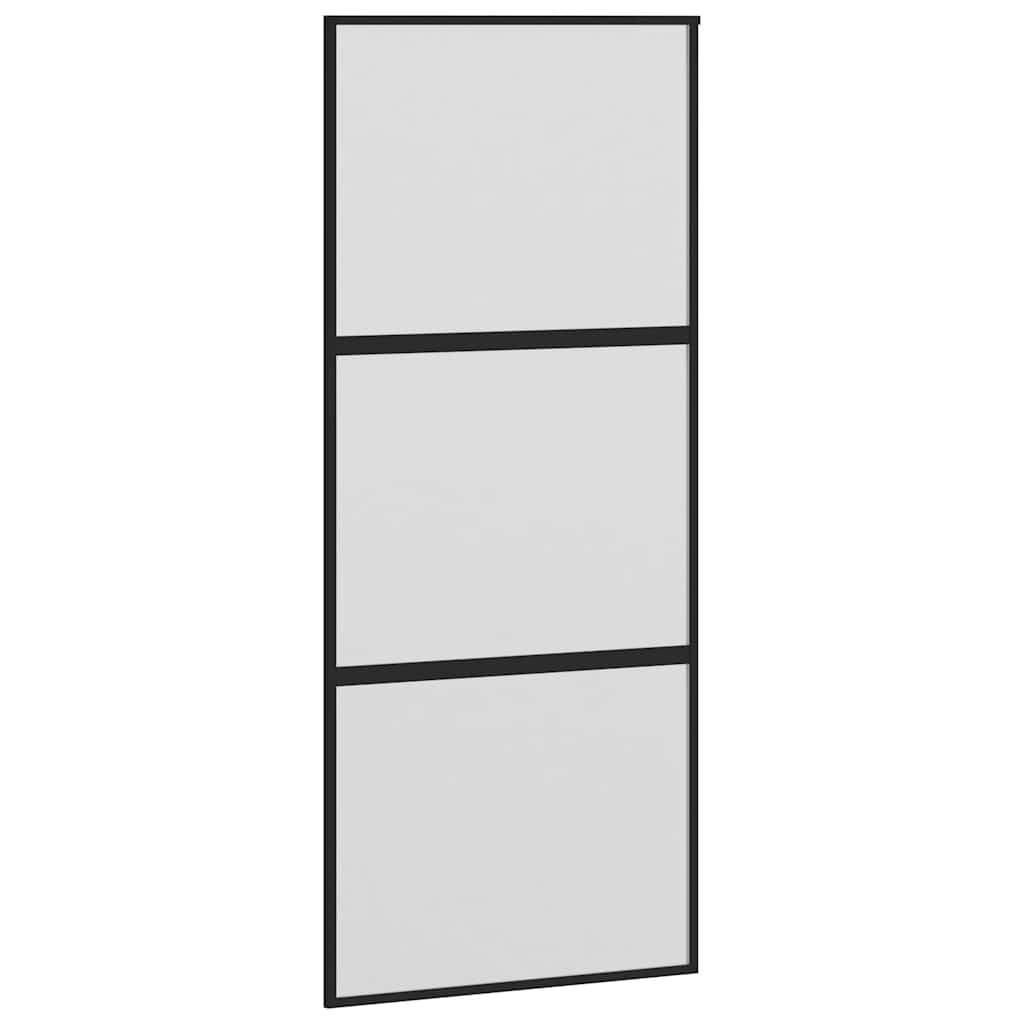 Klizna vrata s priborom 90 x 205 cm kaljeno staklo i aluminij