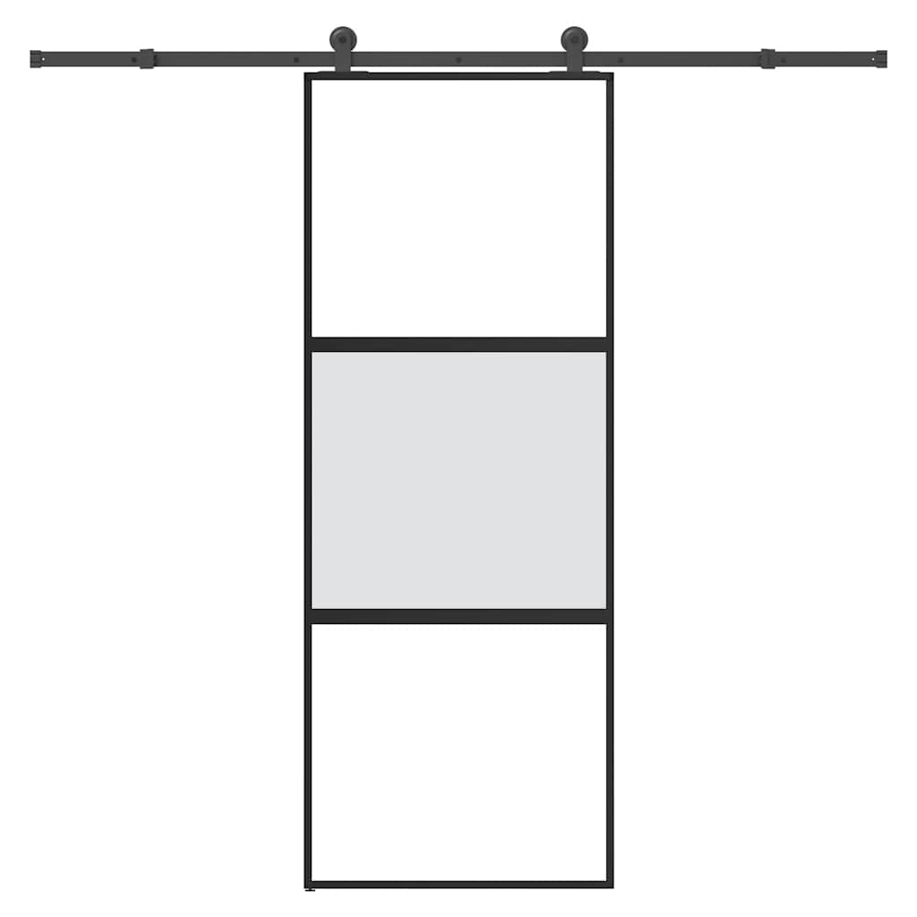 Klizna vrata s priborom 76 x 205 cm kaljeno staklo i aluminij