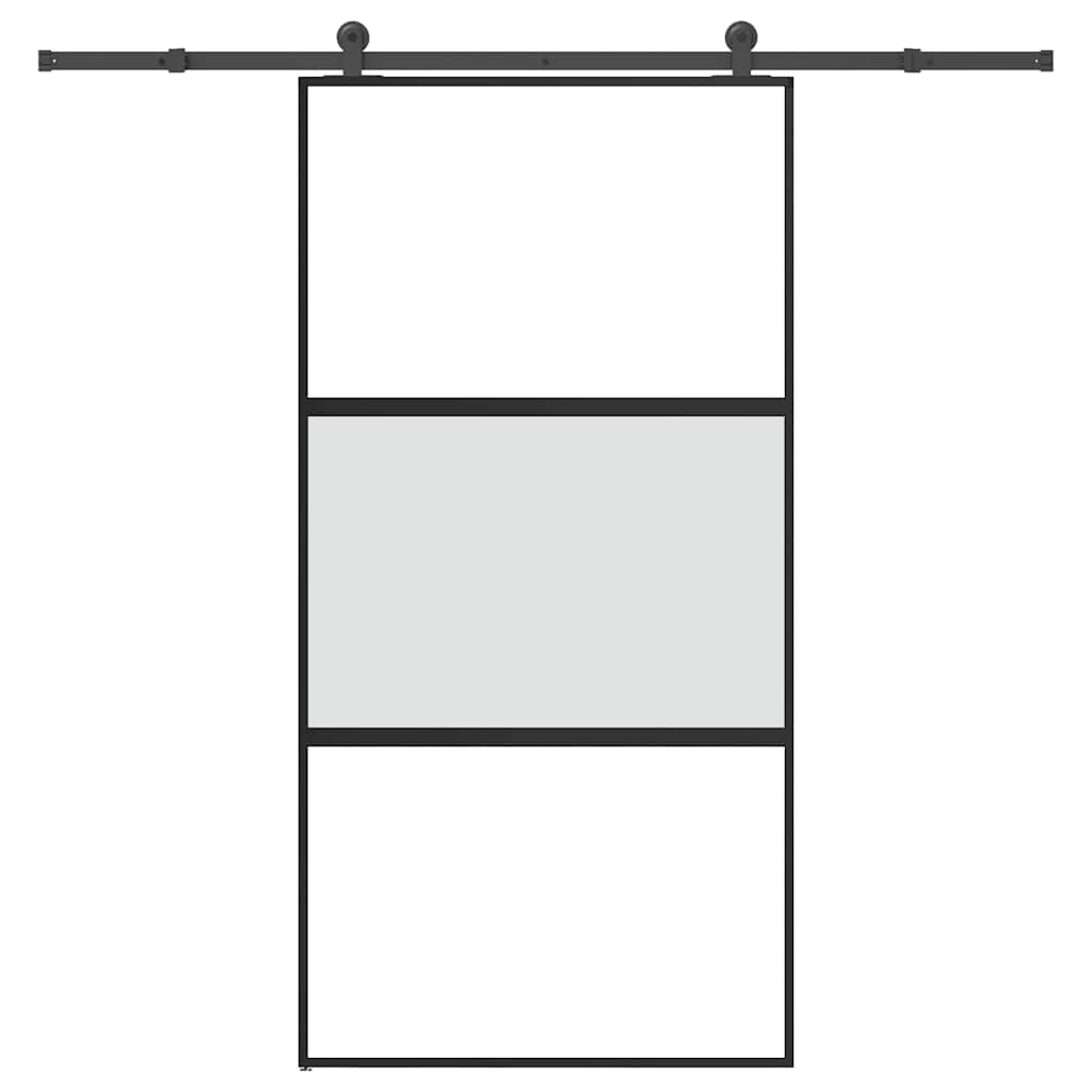 Klizna vrata s priborom 102,5x205 cm kaljeno staklo i aluminij