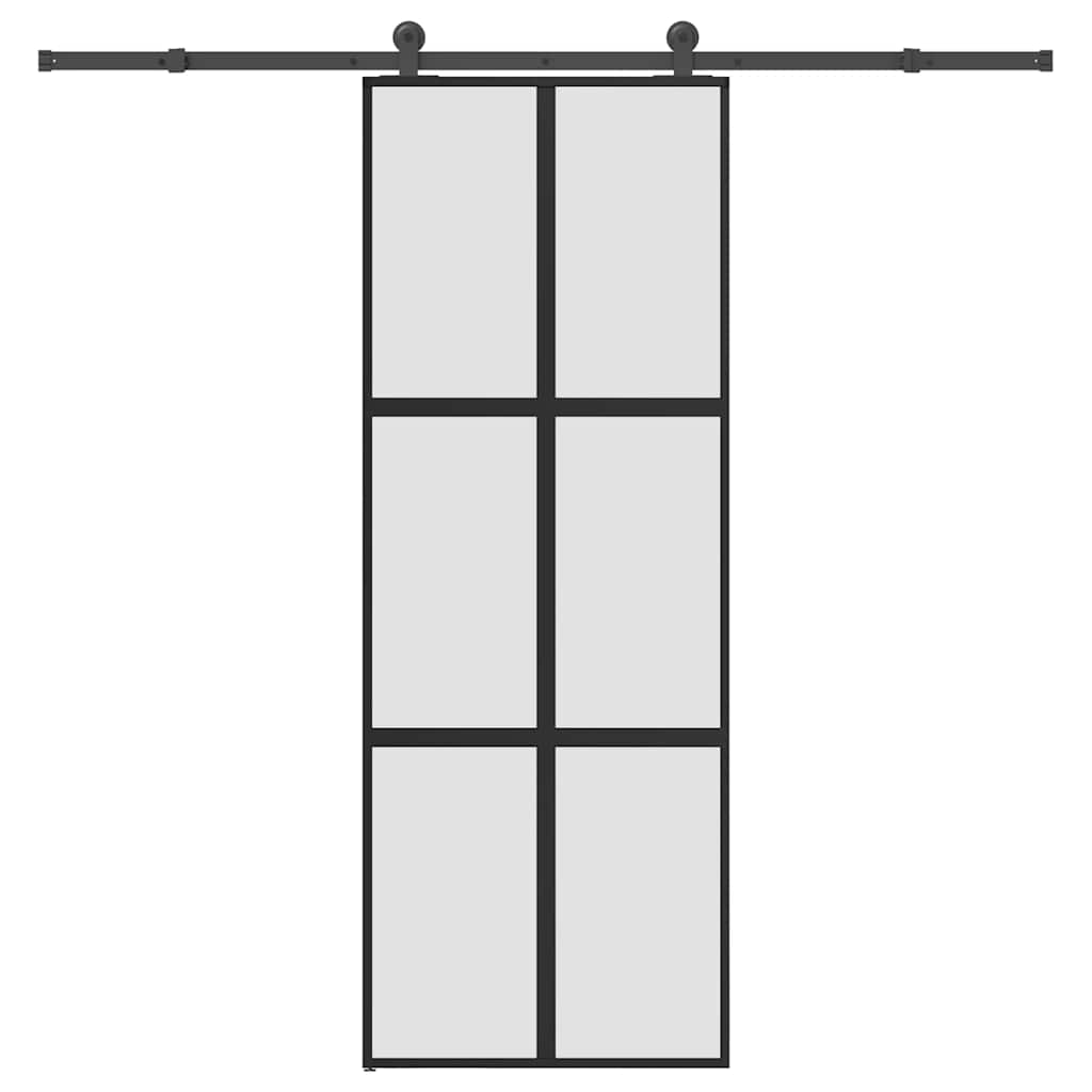 Klizna vrata s priborom 76 x 205 cm kaljeno staklo i aluminij