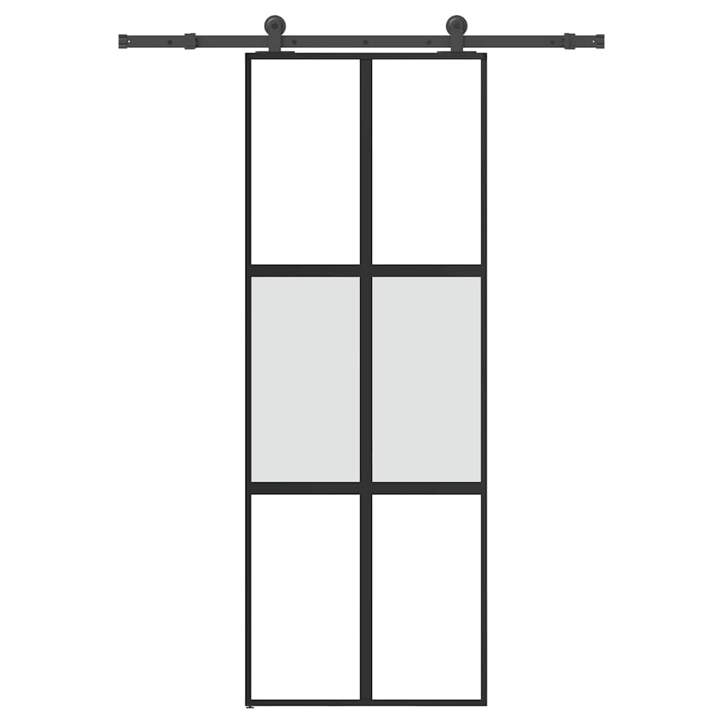 Klizna vrata s priborom 76 x 205 cm kaljeno staklo i aluminij