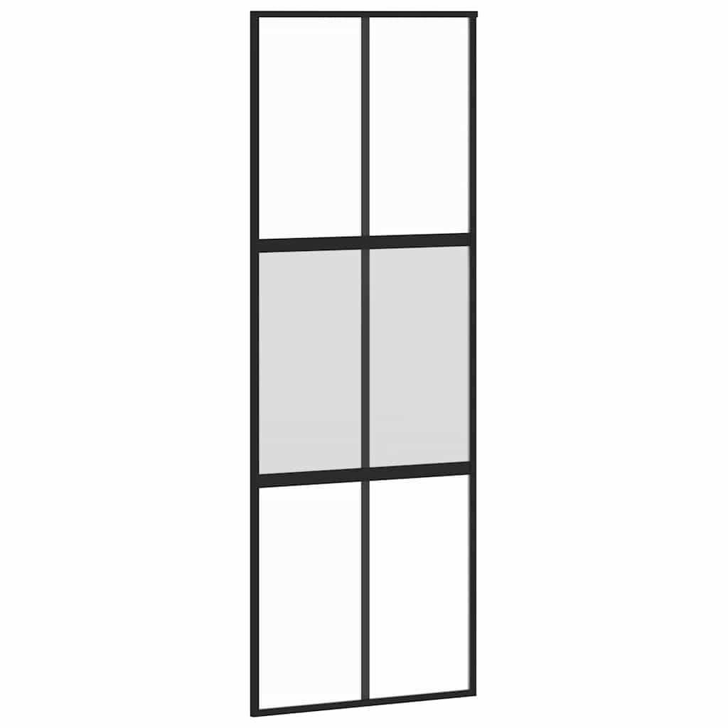 Klizna vrata s priborom 76 x 205 cm kaljeno staklo i aluminij