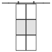 Klizna vrata s priborom 90 x 205 cm kaljeno staklo i aluminij