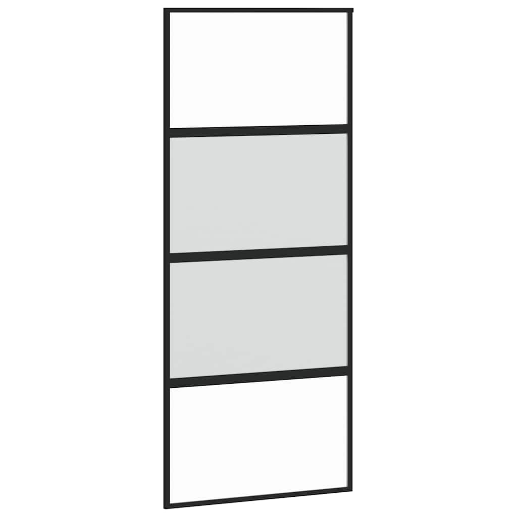 Klizna vrata s priborom 90 x 205 cm kaljeno staklo i aluminij