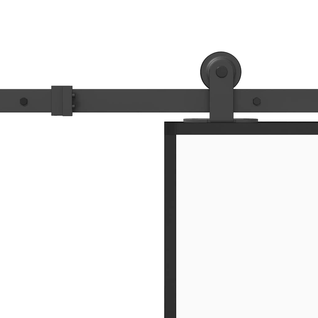 Klizna vrata s priborom 90 x 205 cm kaljeno staklo i aluminij