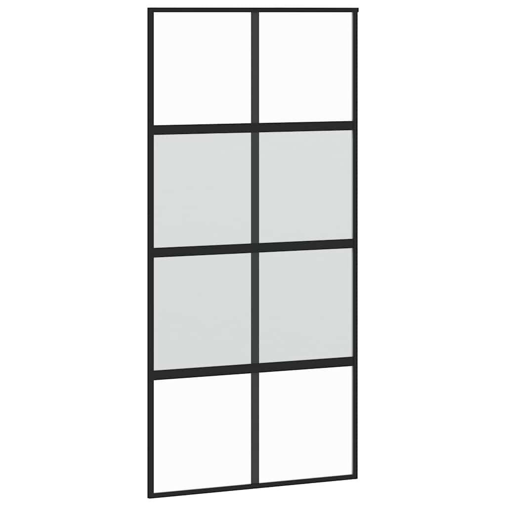 Klizna vrata s priborom 90 x 205 cm kaljeno staklo i aluminij