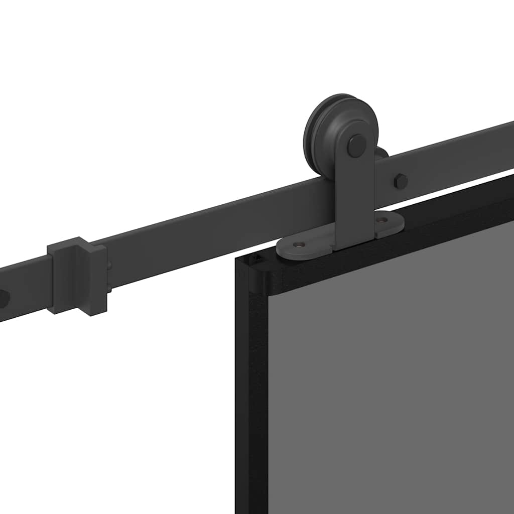 Klizna vrata s priborom 90 x 205 cm kaljeno staklo i aluminij