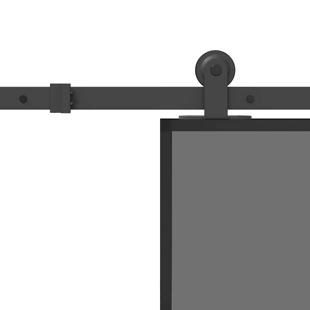 Klizna vrata s priborom 102,5x205 cm kaljeno staklo i aluminij