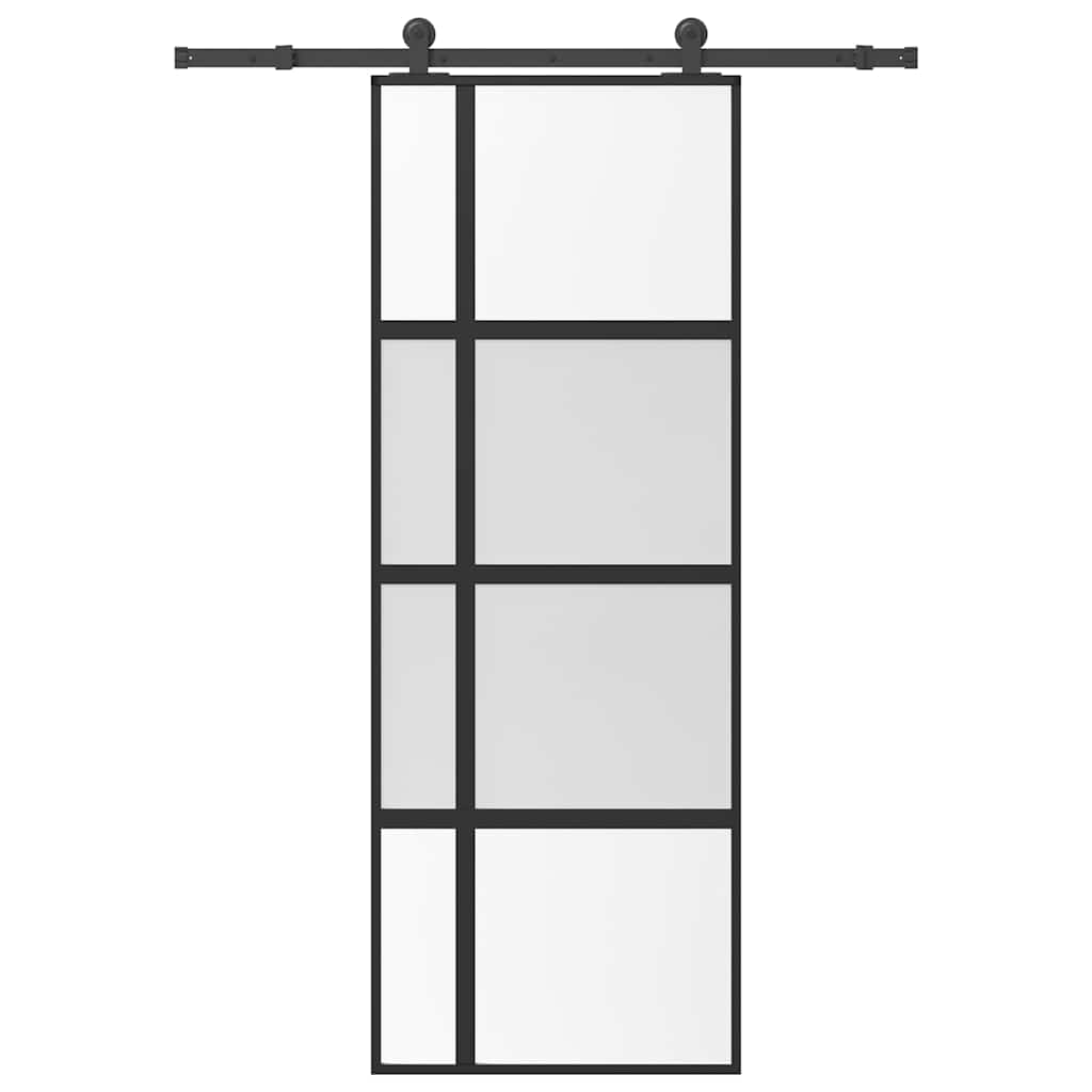 Klizna vrata s priborom 76 x 205 cm kaljeno staklo i aluminij