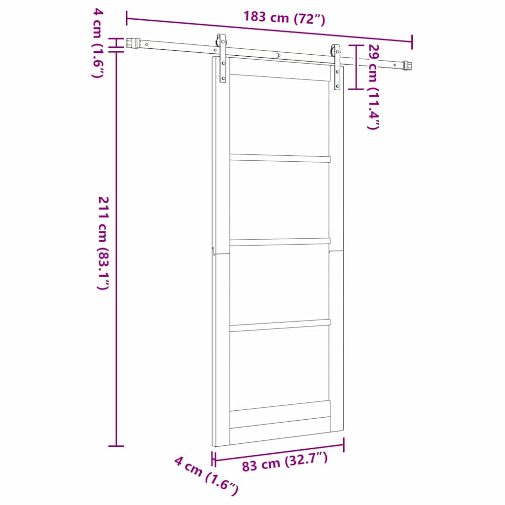 Klizna vrata ORKDAL Bijelo 83 x 211 cm
