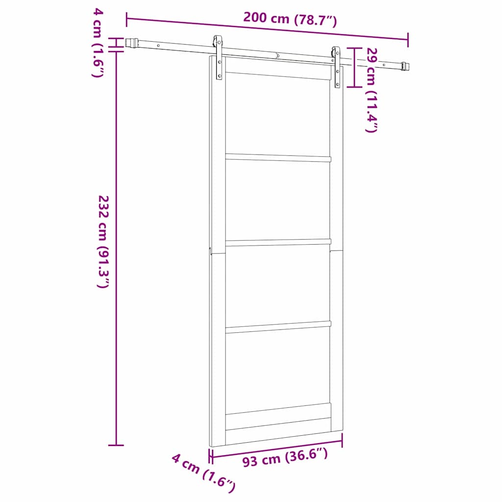 Klizna vrata ORKDAL Bijelo 93 x 232 cm