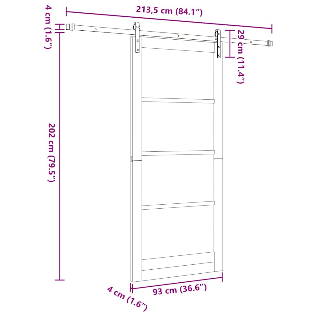 Klizna vrata ORKDAL Bijelo 93 x 211 cm