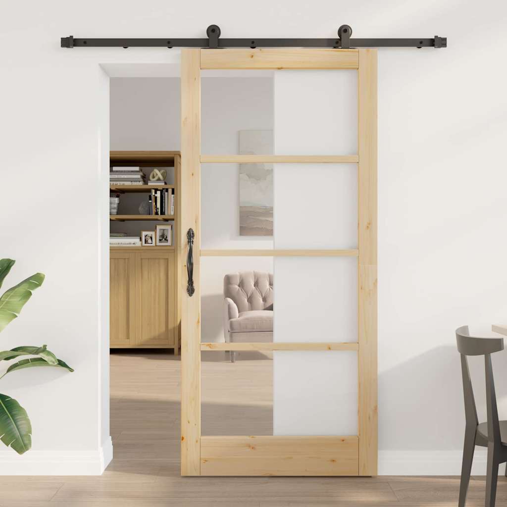 Klizna vrata ORKDAL Prirodna i crna 93 x 202 cm