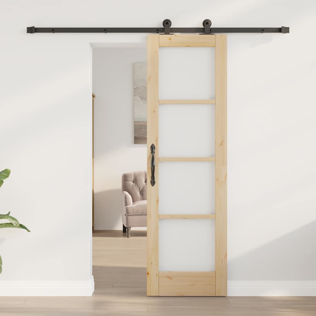 Klizna vrata ORKDAL 61 x 198,5 cm Masivna borovina i staklo