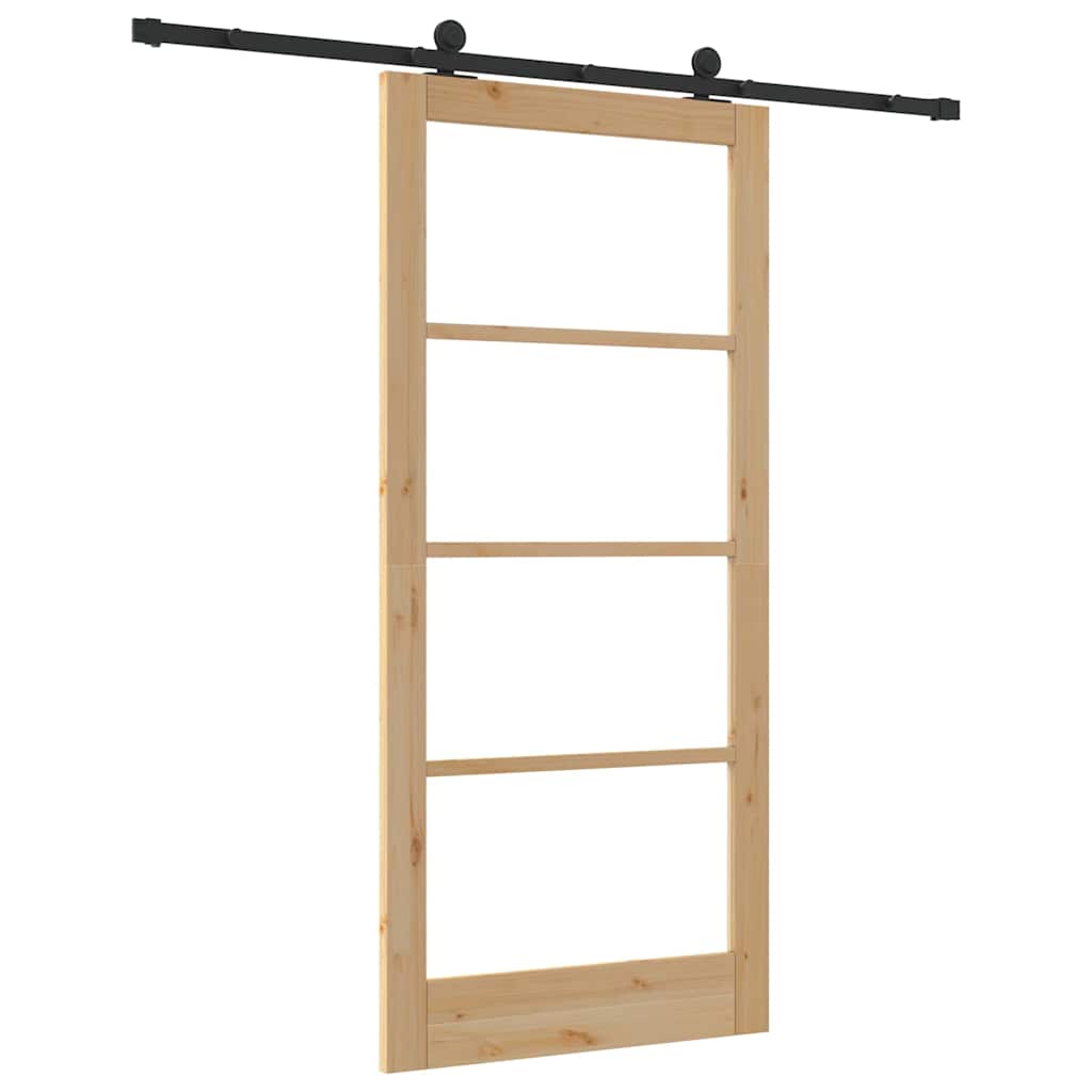 Klizna vrata ORKDAL Prirodna i crna 93 x 202 cm