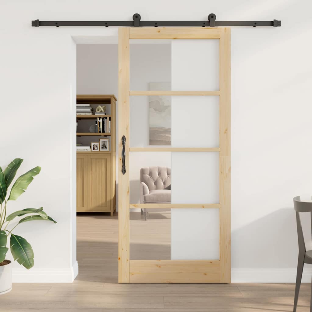 Klizna vrata ORKDAL Prirodna i crna 93 x 211 cm