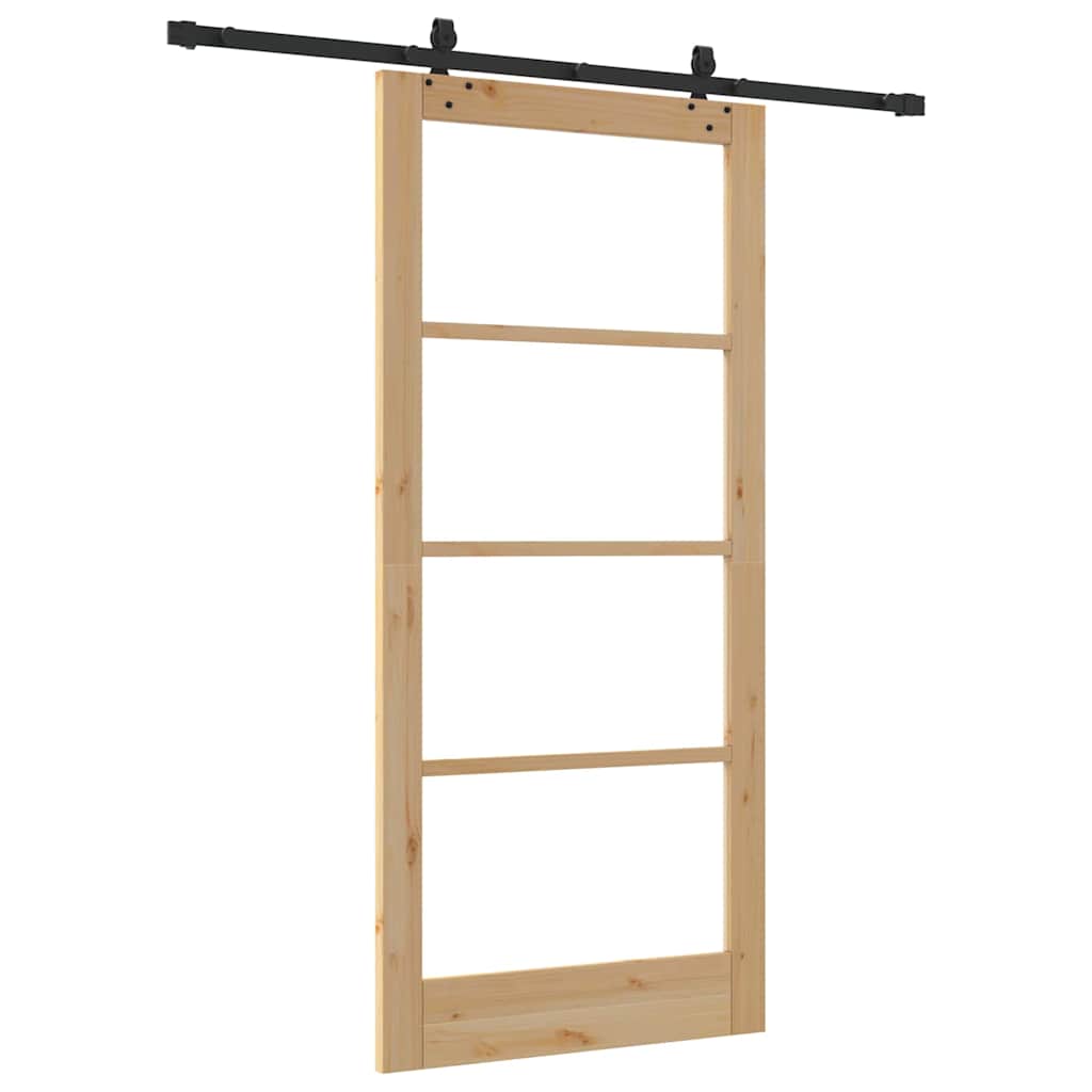 Klizna vrata ORKDAL Prirodna i crna 93 x 202 cm