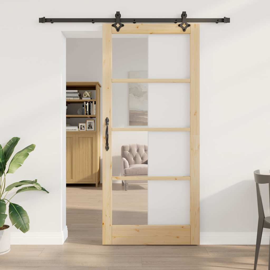 Klizna vrata ORKDAL Prirodna i crna 93 x 211 cm