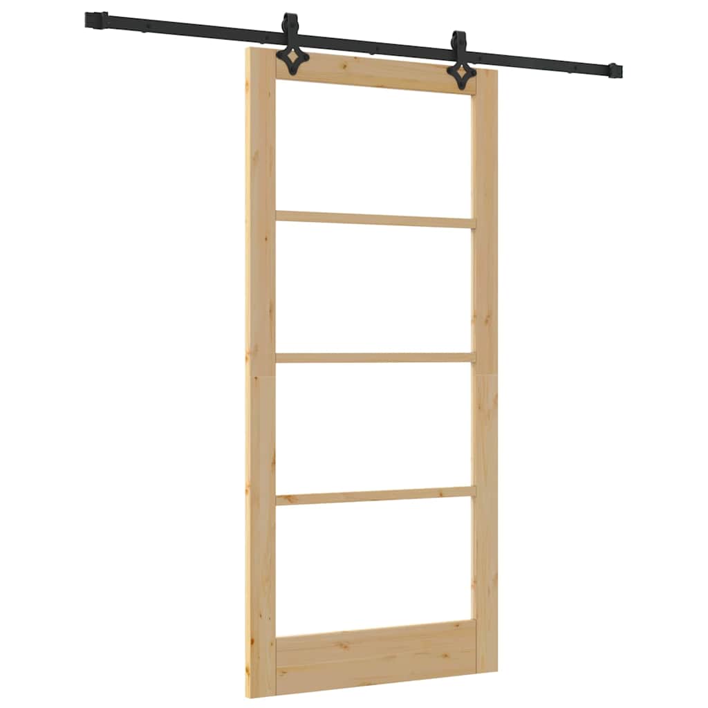 Klizna vrata ORKDAL Prirodna i crna 93 x 202 cm