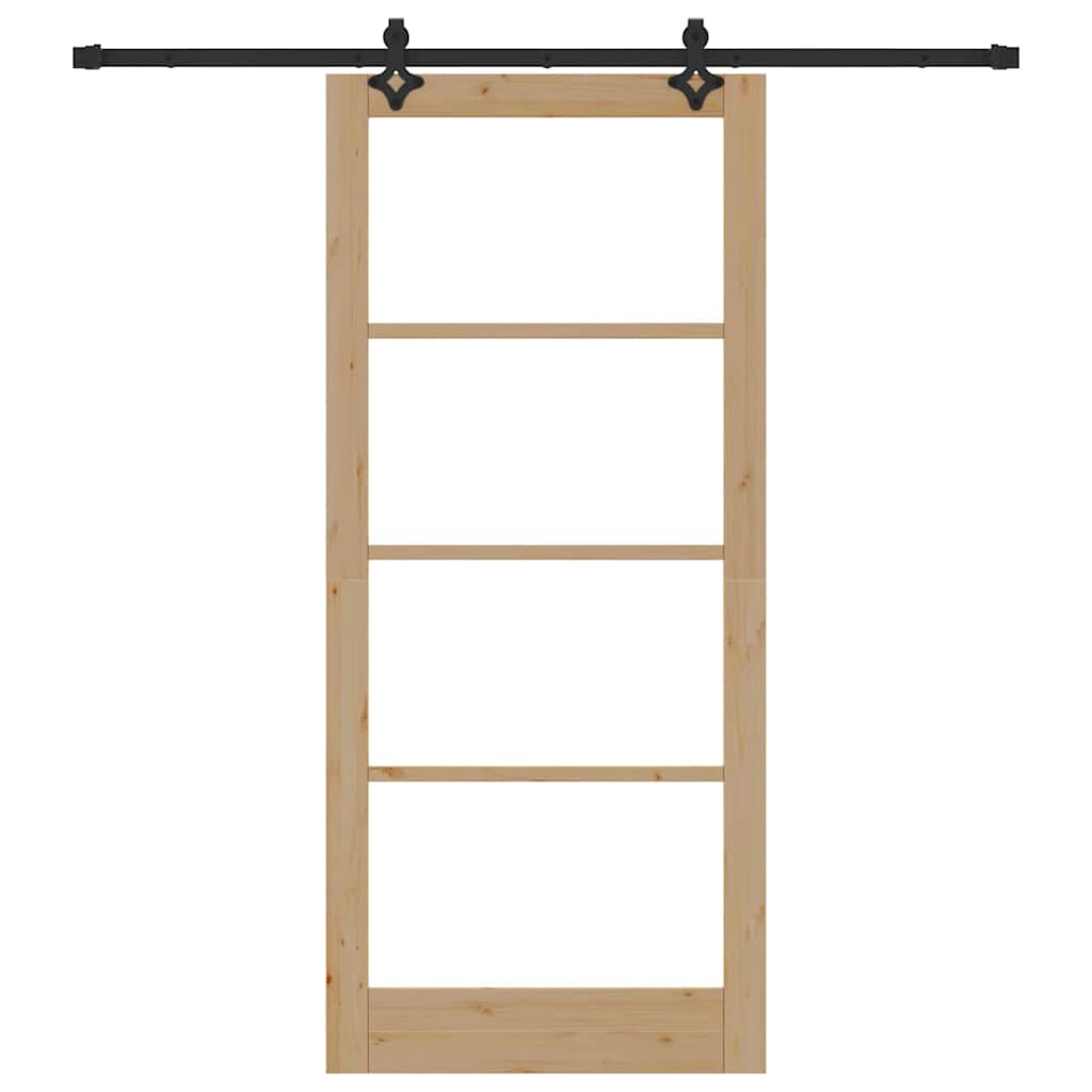 Klizna vrata ORKDAL Prirodna i crna 93 x 211 cm