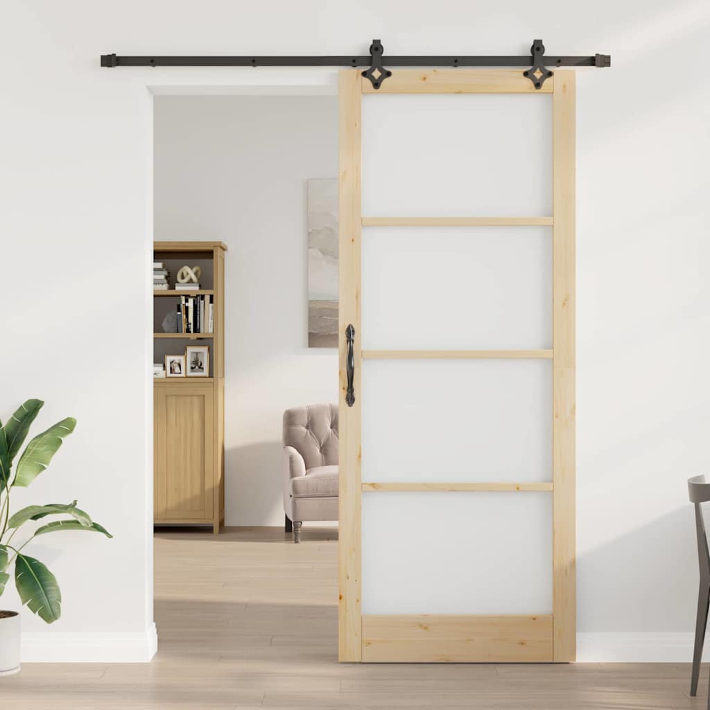 Klizna vrata ORKDAL Prirodna i crna 93 x 232 cm
