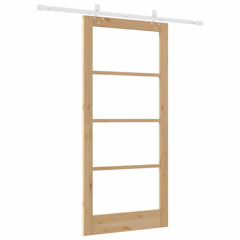Klizna vrata Prirodna 93 x 202 cm Masivna borovina i staklo
