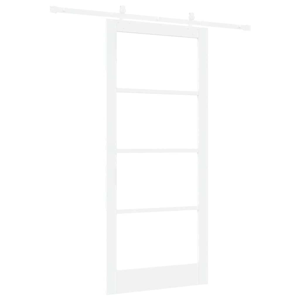 Klizna vrata Bijelo 93 x 211 cm Masivna borovina i staklo
