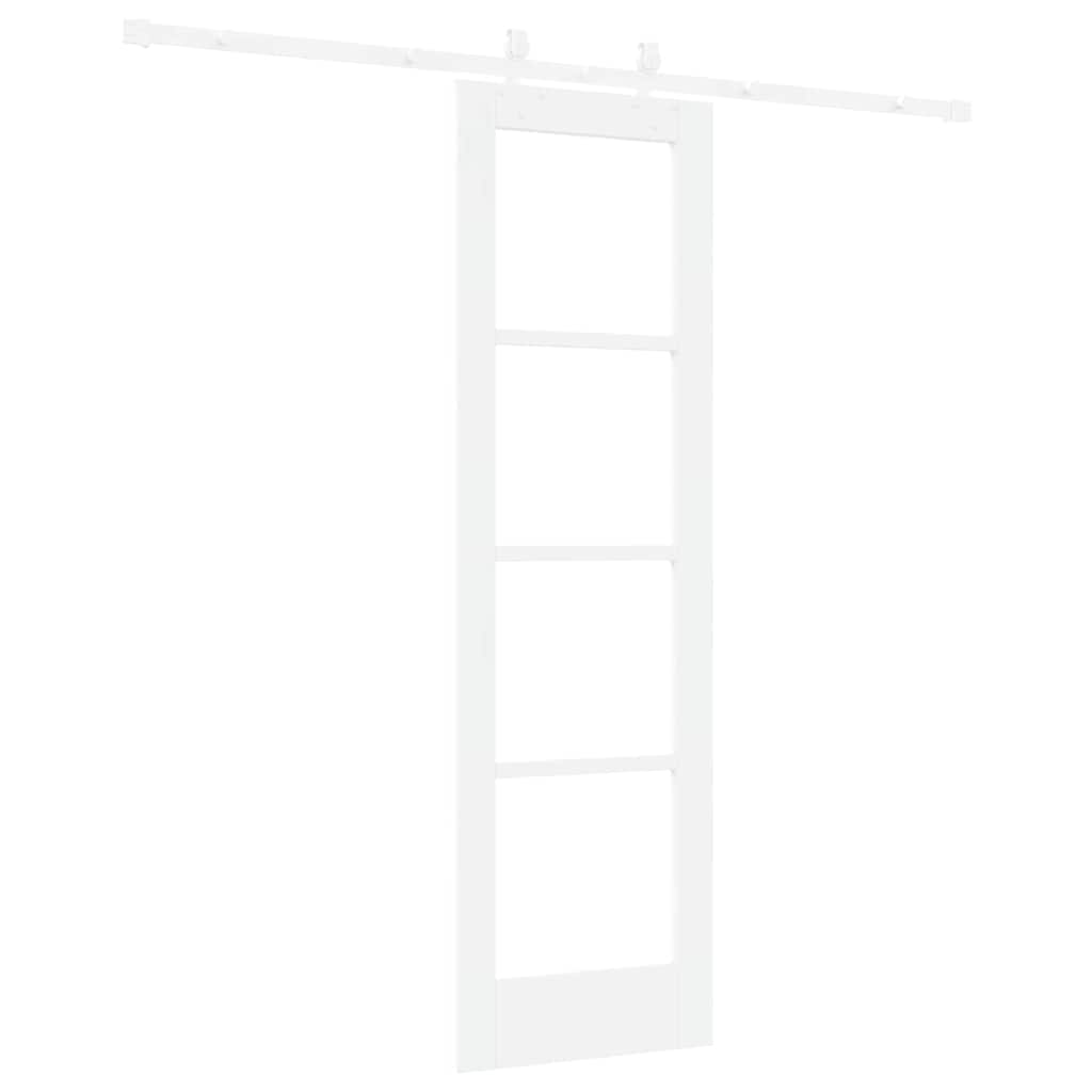 Klizna vrata Bijelo 61 x 198,5 cm Masivna borovina i staklo