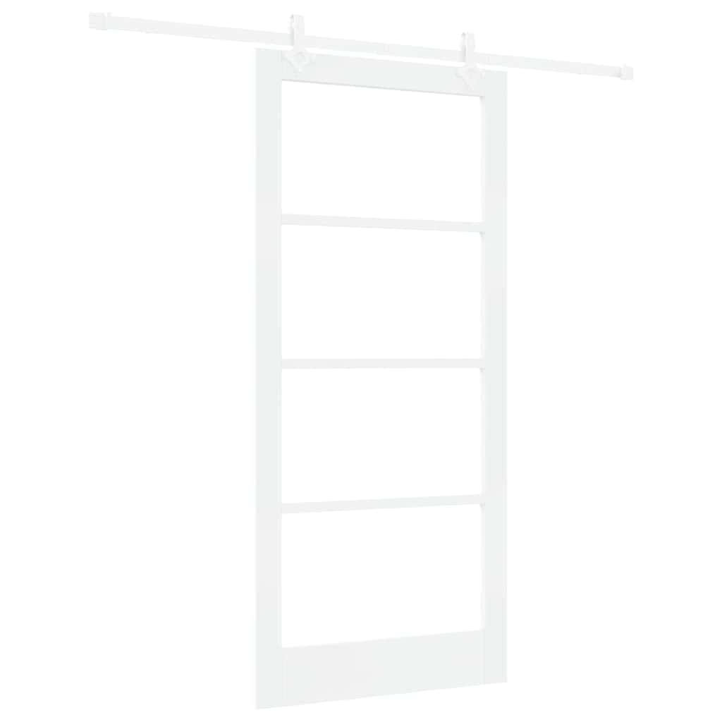 Klizna vrata Bijelo 93 x 202 cm Masivna borovina i staklo