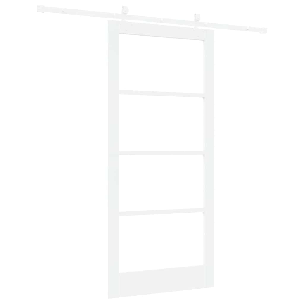 Klizna vrata Bijelo 93 x 202 cm Masivna borovina i staklo