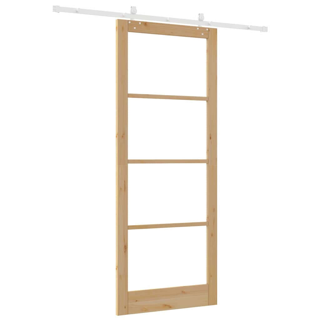 Klizna vrata Prirodna 93 x 232 cm Masivna borovina i staklo