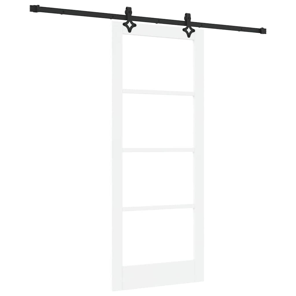 Klizna vrata Bijelo 83 x 202 cm Masivna borovina i staklo