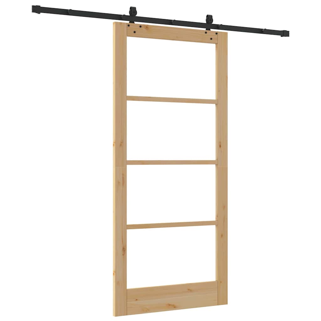 Klizna vrata Prirodna 93 x 202 cm Masivna borovina i staklo
