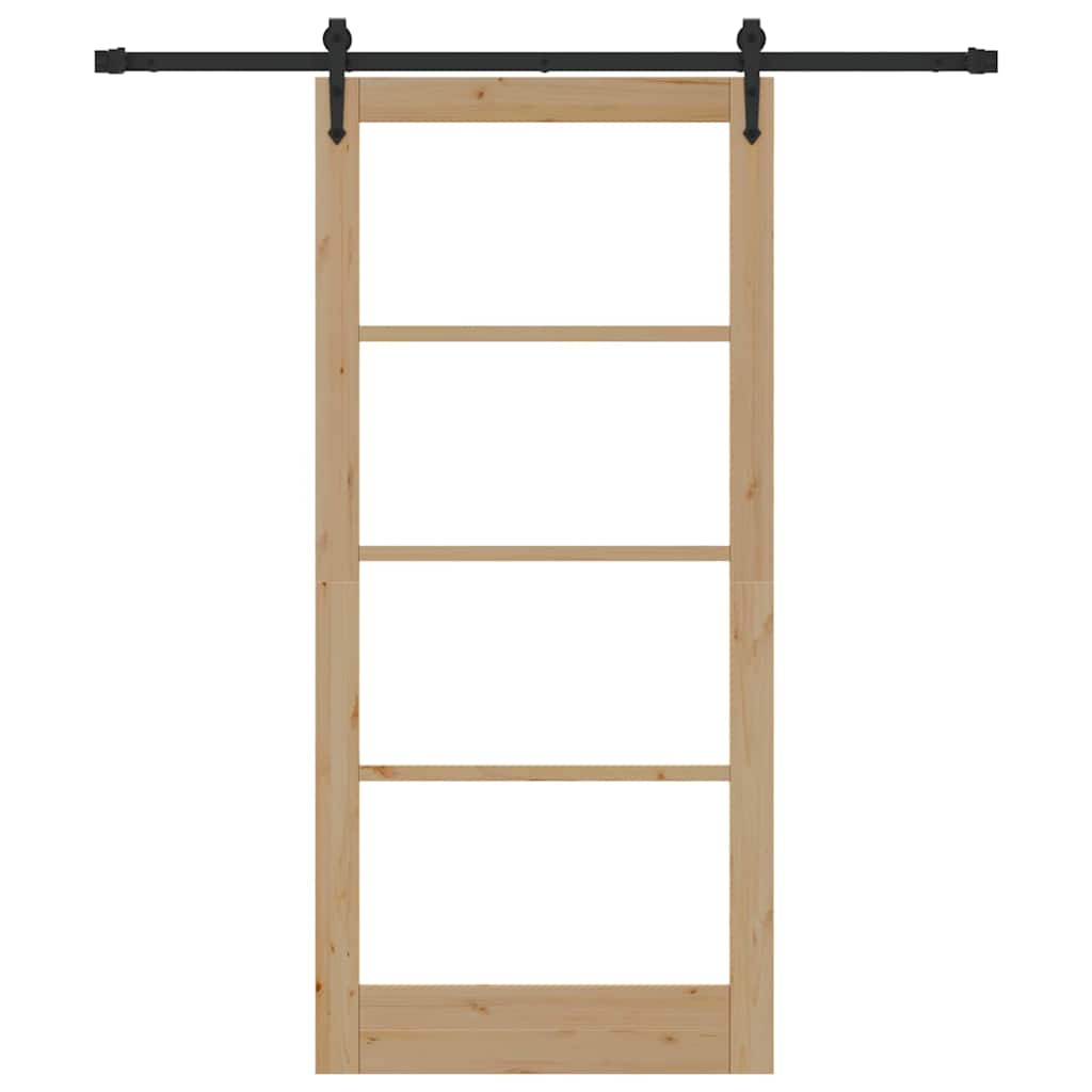 Klizna vrata Prirodna 93 x 202 cm Masivna borovina i staklo