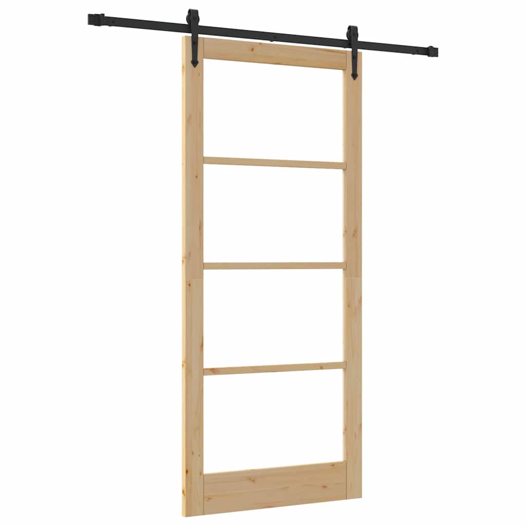 Klizna vrata Prirodna 93 x 211 cm Masivna borovina i staklo