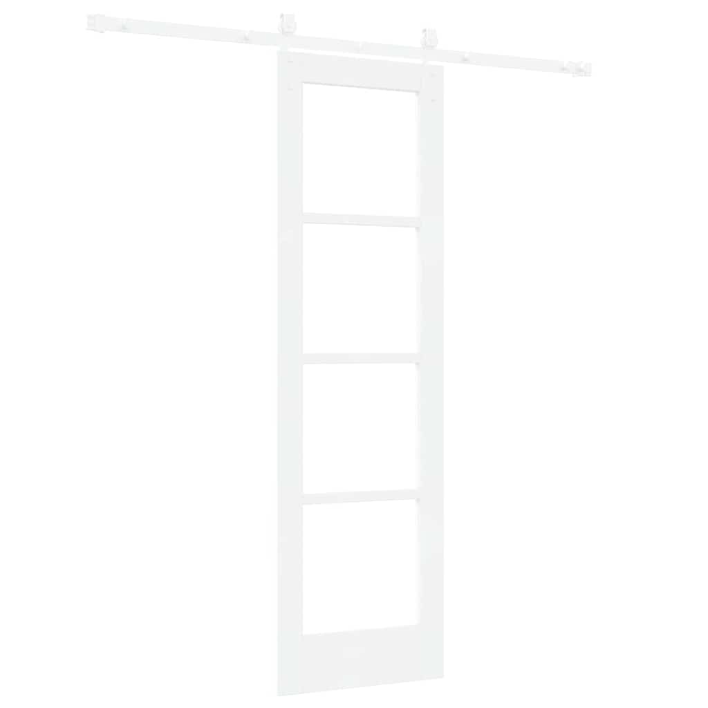 Klizna vrata Bijelo 61 x 198,5 cm Masivna borovina i staklo