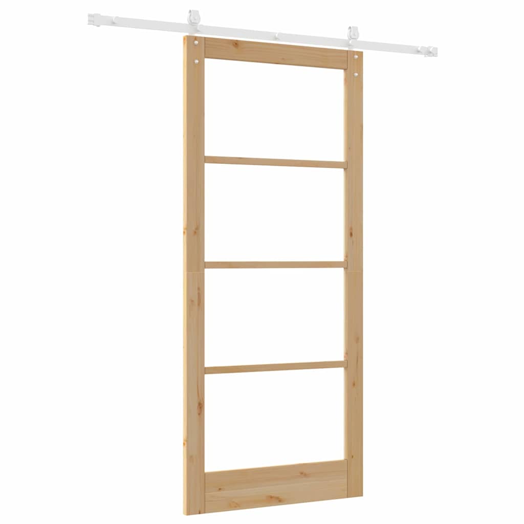 Klizna vrata Prirodna 93 x 211 cm Masivna borovina i staklo