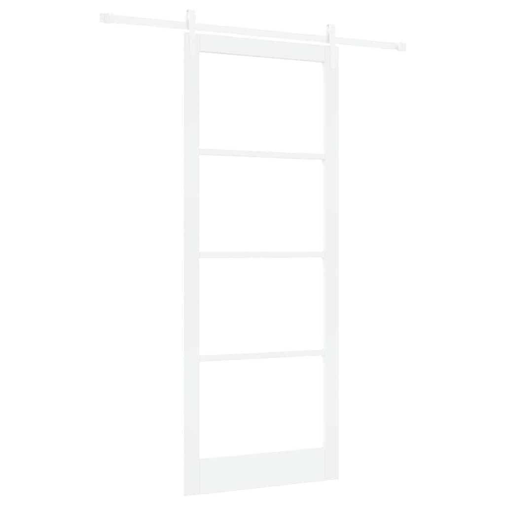 Klizna vrata 93 x 232 cm Masivna borovina i staklo Bijelo