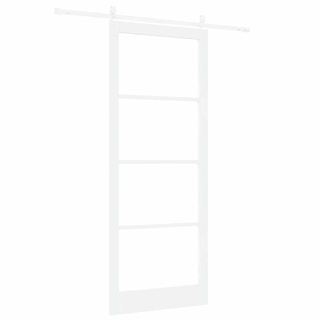 Klizna vrata 93 x 232 cm Masivna borovina i staklo Bijelo