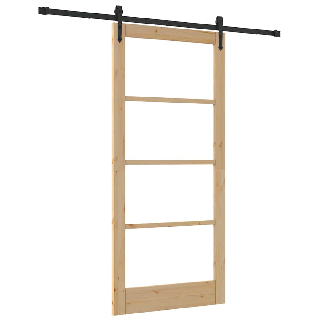 Klizna vrata Prirodna i crna 93 x 202 cm