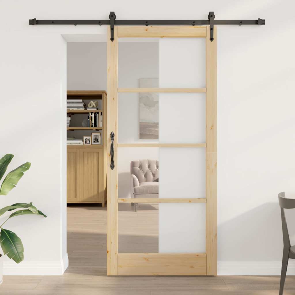 Klizna vrata Prirodna i crna 93 x 211 cm