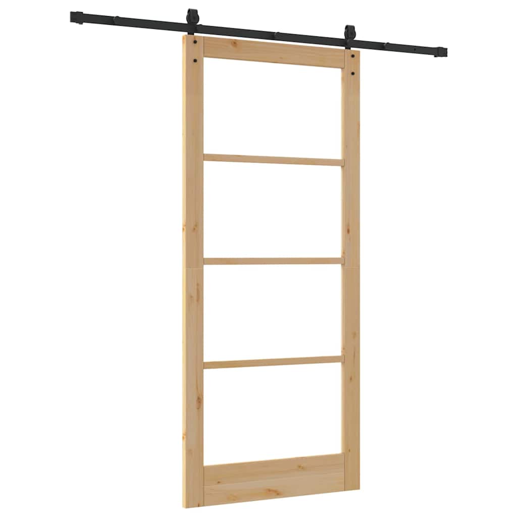 Klizna vrata Prirodna i crna 93 x 211 cm