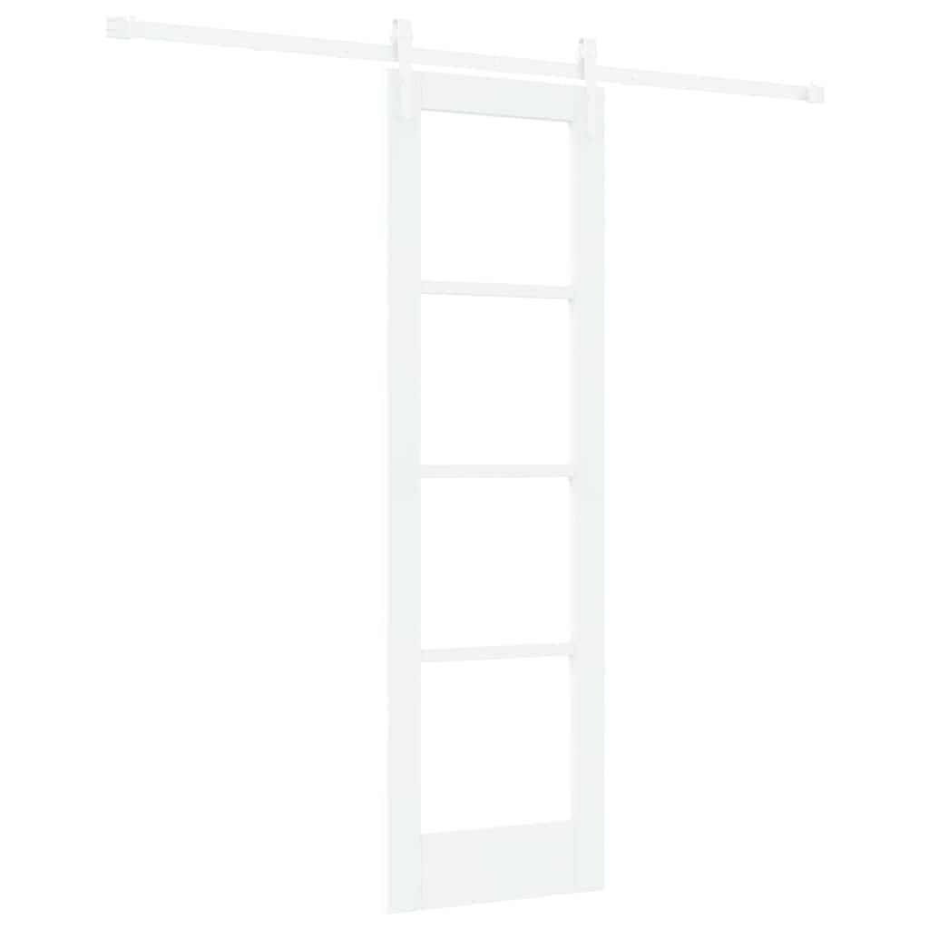 Klizna vrata Bijelo 61 x 198,5 cm Masivna borovina i staklo