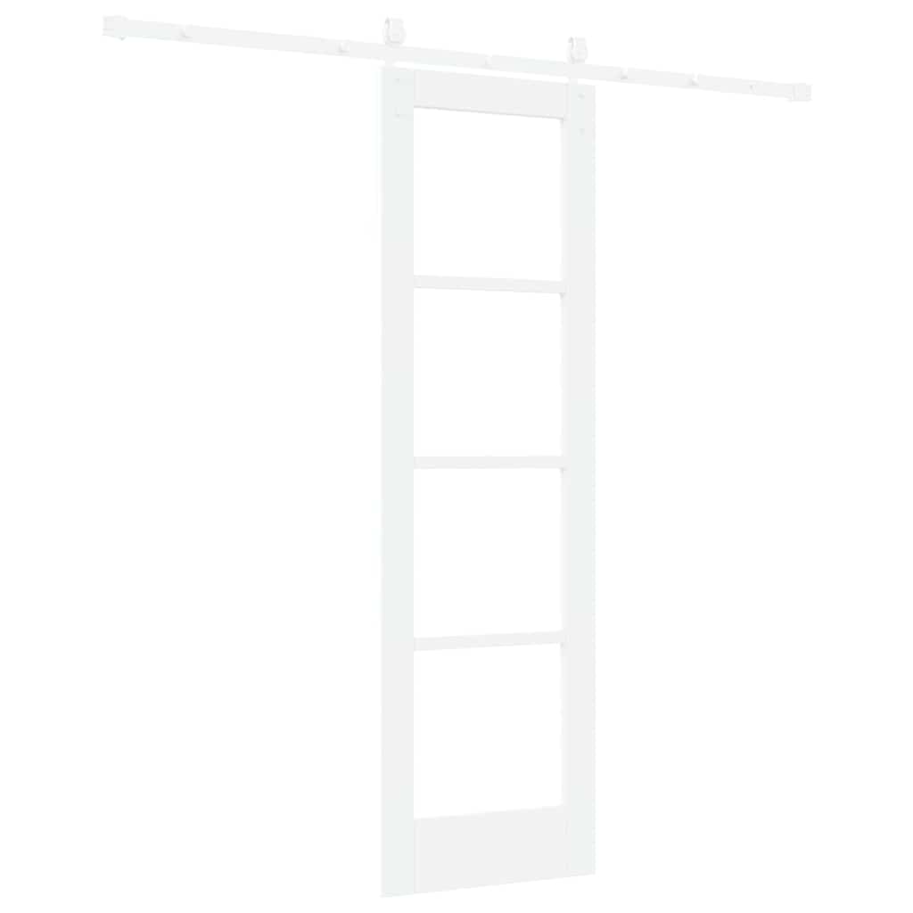 Klizna vrata Bijelo 61 x 198,5 cm Masivna borovina i staklo