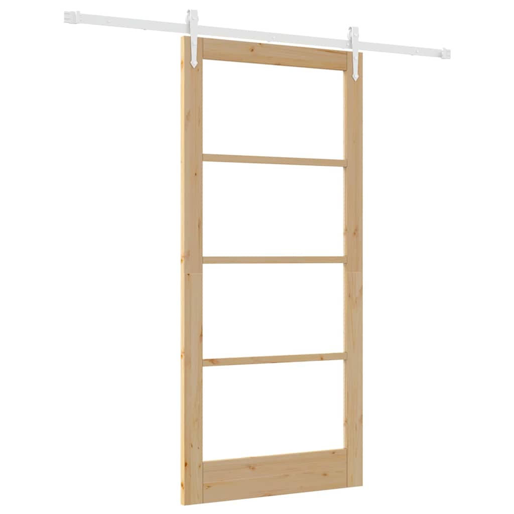 Klizna vrata Prirodna 93 x 202 cm Masivna borovina i staklo
