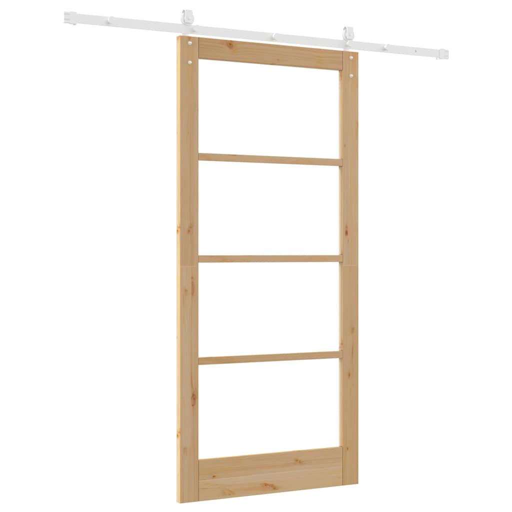 Klizna vrata Prirodna 93 x 202 cm Masivna borovina i staklo
