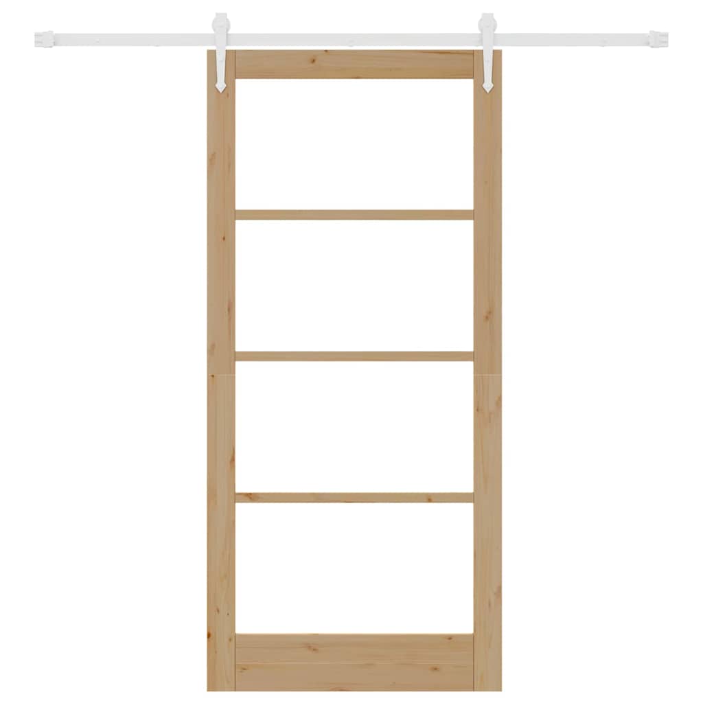 Klizna vrata Prirodna 93 x 202 cm Masivna borovina i staklo