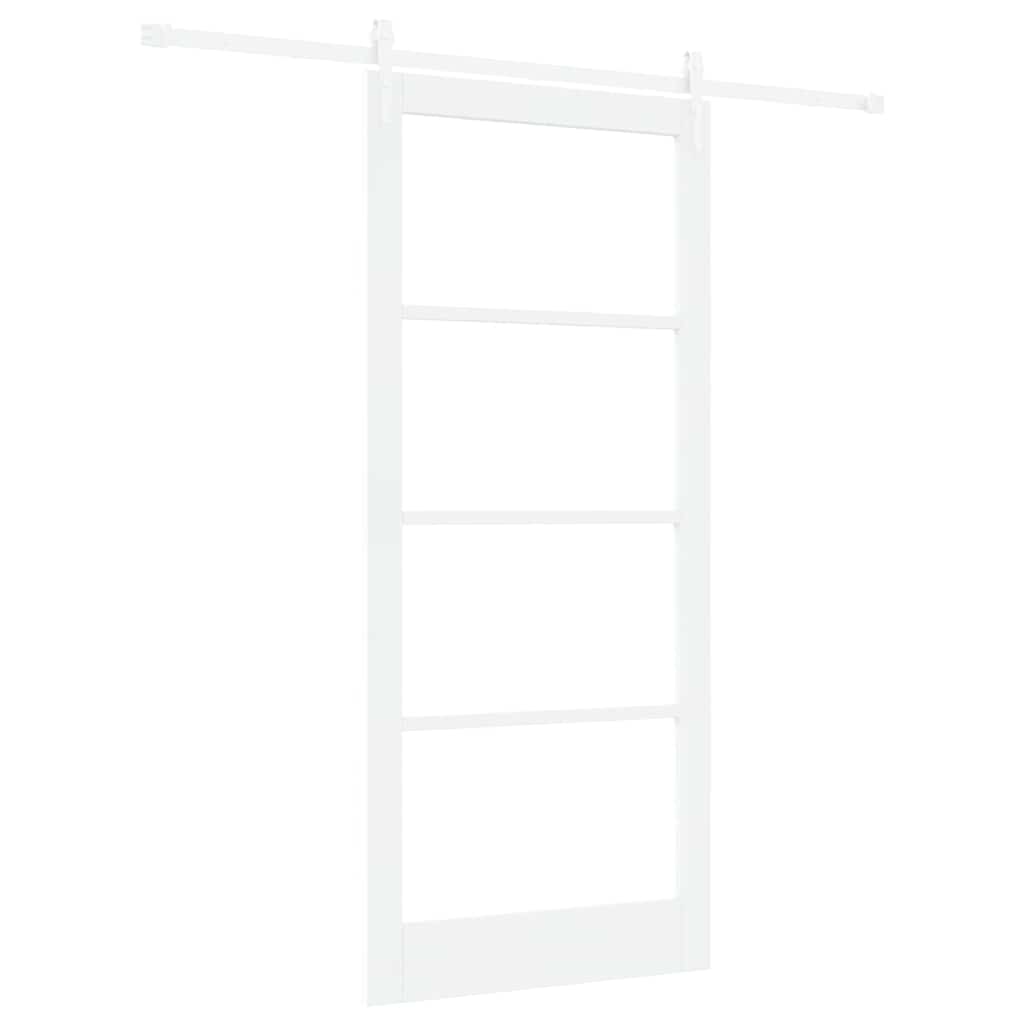 Klizna vrata Bijelo 93 x 211 cm Masivna borovina i staklo